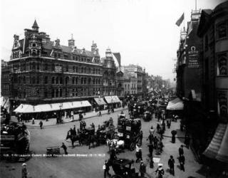 Tottenham Court Road from Oxford Street, London, c.1891 (b/w photo) | Obraz na stenu
