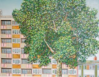 Canning Town Summer, (oil on canvas) | Obraz na stenu