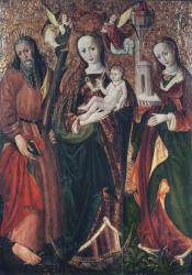 Virgin and Child with Saints Andrew and Barbara, c.1510 (oil on panel) | Obraz na stenu