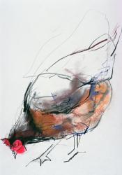 Feeding Hen, Trasierra, 1998 (graphite, conte and charcoal on paper) | Obraz na stenu
