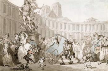 La Place des Victoires, Paris, c.1789 (pen and ink and w/c over graphite on laid paper) | Obraz na stenu