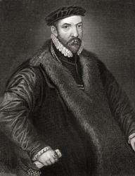 Portrait of Sir Nicholas Bacon (1510-1579) from 'Lodge's British Portraits', 1823 (engraving) | Obraz na stenu