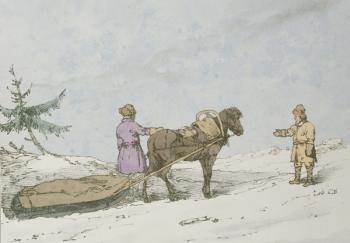 Finland Sledge, 1803 (colour litho) | Obraz na stenu