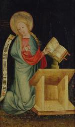 Virgin of the Annunciation, from The Harvester Altar, c.1410 (tempera on oak) (see also 145253 and 145254) | Obraz na stenu