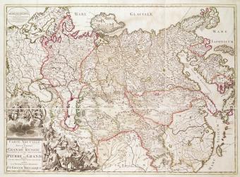 Russia, c.1725 (hand-coloured engraving) | Obraz na stenu