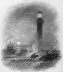 Bell Rock Lighthouse from 'Cyclopaedia of Useful Arts & Manufactures', edited by Charles Tomlinson, c.1880s (engraving) | Obraz na stenu