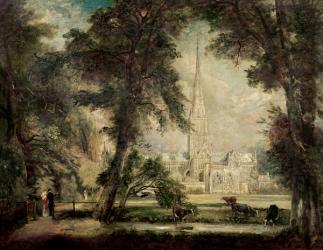 Salisbury Cathedral from the Bishop's Grounds, c.1822-23 (oil on canvas) | Obraz na stenu