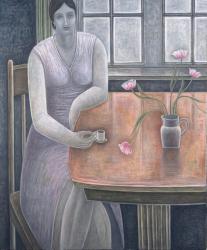 Woman with Small Cup, 2007 (oil on canvas) | Obraz na stenu