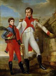 Louis Bonaparte (1778-1846) King of Holland and Louis Napoleon (1804-31) Crown Prince of Holland, c.1806 (oil on canvas) | Obraz na stenu