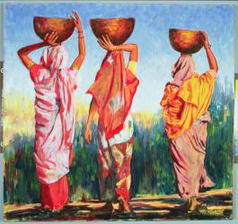 Three Women, 1993 (oil on canvas) | Obraz na stenu