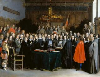 The Swearing of the Oath of Ratification of the Treaty of Munster, 1648 (oil on copper) | Obraz na stenu