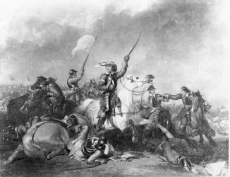 The Battle of Marston Moor, 2nd July 1644 (oil on canvas) (b/w photo) | Obraz na stenu