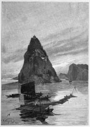 Rock of the Little Orphan on the Yangtze River, 1893 (engraving) | Obraz na stenu