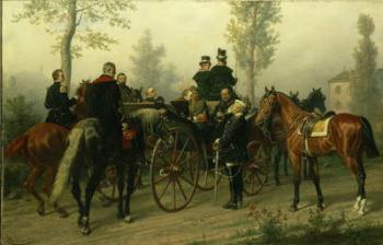 Napoleon III and Bismarck after the Battle of Sedan, 1882 (oil on canvas) | Obraz na stenu