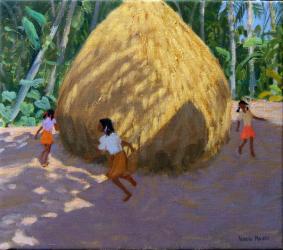 Haystack, Kerala (oil on canvas) | Obraz na stenu