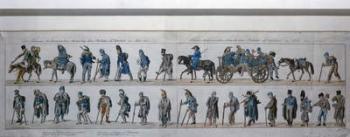 The return of the defeated French army from Russia in 1813 (hand coloured engraving) | Obraz na stenu