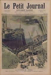 An Accident Aboard the 'Victoria', the Death of Admiral Tyron and 359 Officers and English Sailors, illustration from 'Le Petit Journal', 8th July 1893 (coloured engraving) | Obraz na stenu