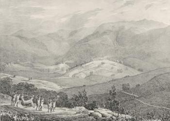 Ottacamund, View of the Great Dodabetta, Neelgherry Mountains, plate 4 from 'View of the Neilgherries, or Blue Mountains of Coimbetoor, Southern India' by Captain McCurdy, published 1830 (litho) | Obraz na stenu