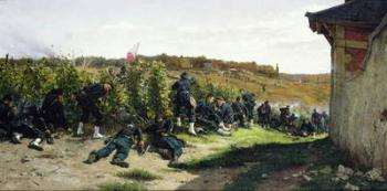 The Tirailleurs de la Seine at the Battle of Rueil-Malmaison, 21st October 1870, 1875 (oil on canvas) | Obraz na stenu