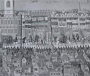 Part of the Coronation Procession of Edward VI, 1547 (engraving) (b/w photo) | Obraz na stenu