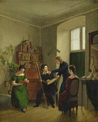 The Artist in His Studio, 1828 (oil on canvas) | Obraz na stenu
