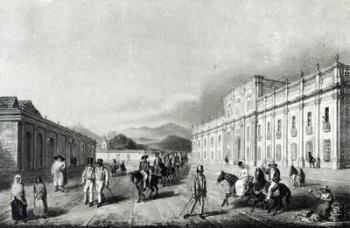 The Mint of Santiago, from 'Travels into Chile over the Andes in the years 1820 and 1821 '(litho) (b/w photo) | Obraz na stenu