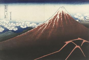 A Thunderstorm Below The Summit, c.1830 (woodblock print) | Obraz na stenu