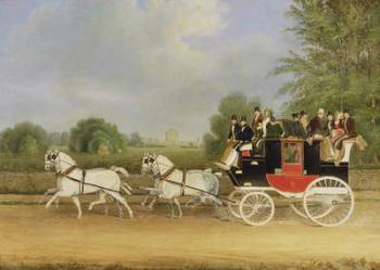 The London-Farringdon Coach Passing Buckland House, Berkshire (oil on canvas) | Obraz na stenu
