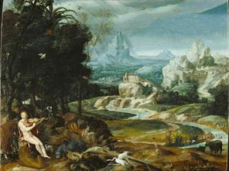 Landscape with Orpheus, c.1570 (oil on panel) | Obraz na stenu