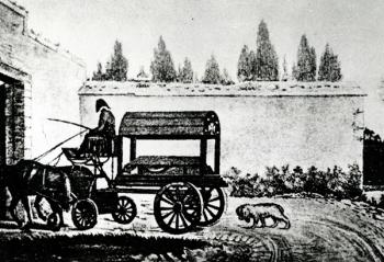 Mozart's coffin followed by a dog, c.1791 (litho) | Obraz na stenu