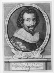 Portrait of Theophile de Viau (1590-1626) (engraving) (b/w photo) | Obraz na stenu