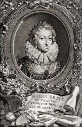 Queen Margot, Margeurite de Valois, 1553-1615. 1st wife of Henry IV, daughter of Henry II of France and Catherine de Medicis. From an engraving by Merger after the painting by Vincent. | Obraz na stenu