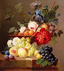 Still life with fruit and flowers | Obraz na stenu