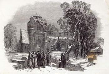 Christmas morning: Going to Church, engraved by W.J. Linton, from 'The Illustrated London News', 26th December 1846 (engraving) | Obraz na stenu