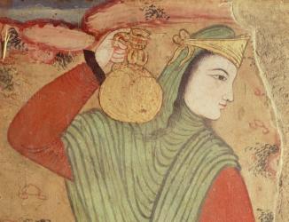 Man carrying wine from the Court of Shah Abbas I, 1585-1625 (fresco) (detail) | Obraz na stenu