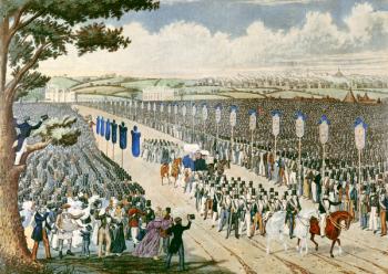 Meeting of Trades Unionists in Copenhagen Fields, 1834 (colour engraving) | Obraz na stenu