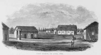 Fort Yukon, June 1867, from 'Alaska and its Resources', by William H. Dall, engraved by John Andrew, pub. 1870 (engraving) | Obraz na stenu