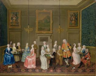 Tea Party at Lord Harrington's House, St. James's (oil on canvas) | Obraz na stenu