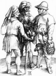 Three Peasants in Converation, c.1497 (engraving) | Obraz na stenu