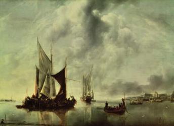 Calm or, Boats near the Coast, after 1651 (oil on canvas) | Obraz na stenu