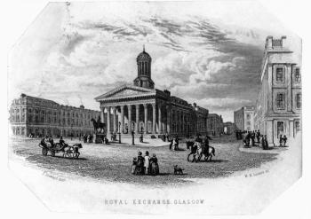 The Royal Exchange, Glasgow, engraved by William Home Lizars (engraving) | Obraz na stenu