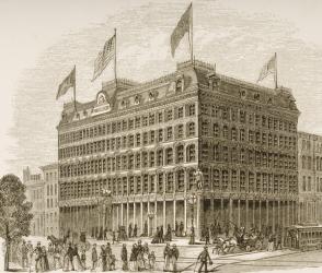 Public Ledger Building, Philadelphia, in c.1870, from 'American Pictures' published by the Religious Tract Society, 1876 (engraving) | Obraz na stenu