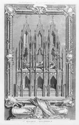 The Monument of Edward II (1284-1327) in Gloucester Cathedral (engraving) (b/w photo) | Obraz na stenu