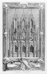 The Monument of Edward II (1284-1327) in Gloucester Cathedral (engraving) (b/w photo) | Obraz na stenu