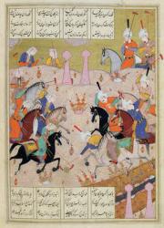 Ms d-212 A Game of Polo Between a Team of Men and a Team of Women, from the 'Khamsa' of Nizami, c.1550 (vellum) | Obraz na stenu
