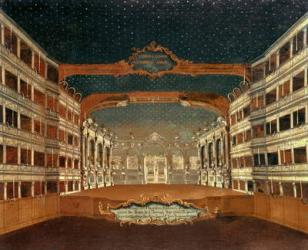 Interior of the San Samuele Theatre, Venice (oil on canvas) | Obraz na stenu