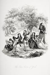 The five sisters of York, illustration from `Nicholas Nickleby' by Charles Dickens (1812-70) published 1839 (litho) | Obraz na stenu