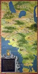 Map of the Strait of Magellan (oil on panel) | Obraz na stenu