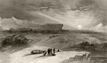 The Look Out from Cape George Russell, engraved by R. Hinshelwood, from 'Arctic Explorations in the Years 1853, 54, 55', Volume I, by Doctor Elisha Kent Kane (1820-57) published Philadelphia, 1856 (litho) | Obraz na stenu