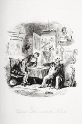 Captain Cuttle consoles his friend, illustration from 'Dombey and Son' by Charles Dickens (1812-70) first published 1848 (litho) | Obraz na stenu